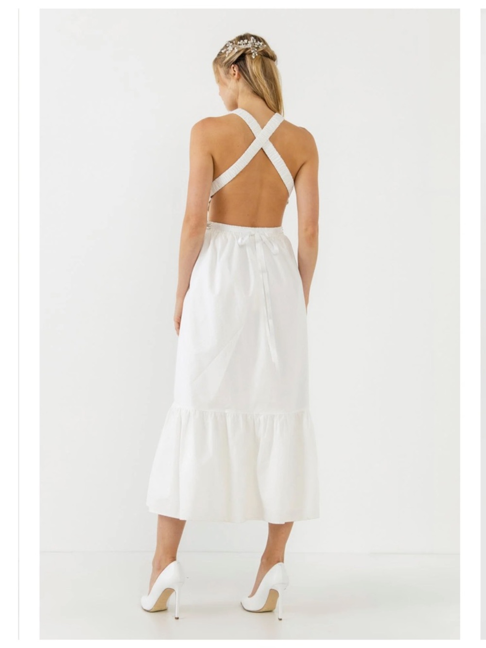 English Factory ELASTIC DETAIL SLEEVELESS DRESS - Picture 2 of 5